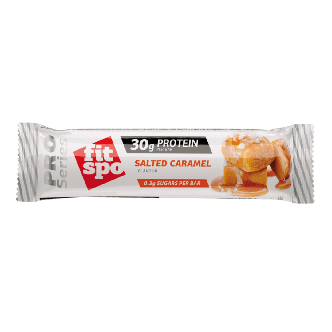 Baton Proteic Pro Salted Caramel, 85g, FitSpo — reducere 15% de la 11,9 lei la 10,12 lei