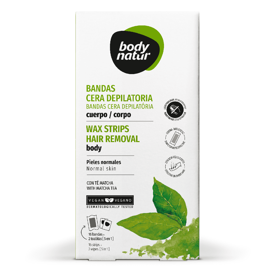 Benzi depilatoare pentru corp, 16 benzi+2 servetele post-epilare, Body Natur — reducere 20% de la 28 lei la 22,4 lei