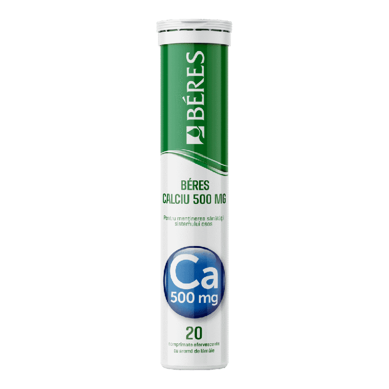 Calciu, 500 mg, 20 comprimate efervescente, Beres — reducere 20% de la 14,9 lei la 11,92 lei