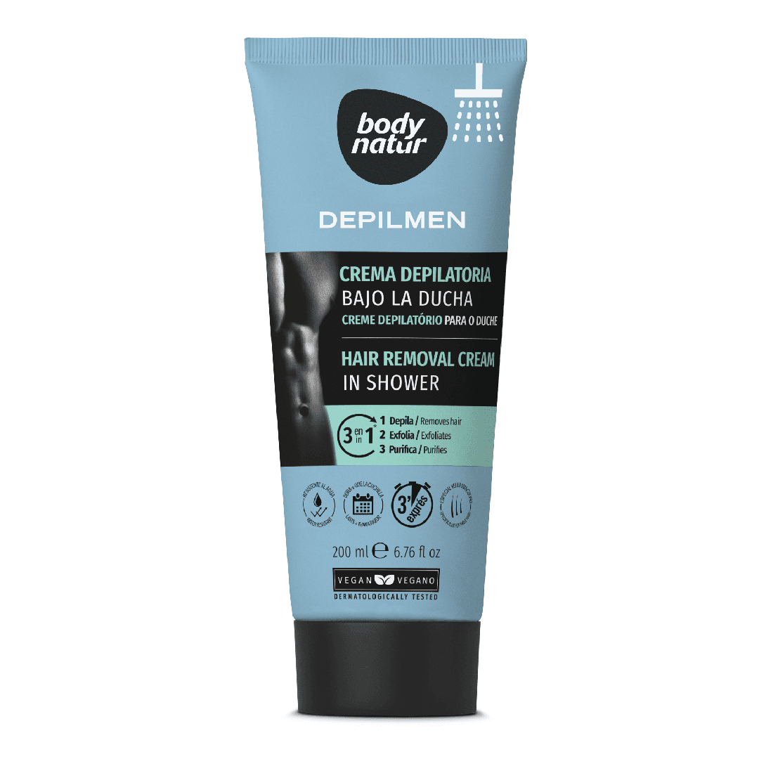 Crema depilatoare 4-in-1 barbati, pentru dus, 200ml, Body Natur — reducere 20% de la 39 lei la 31,2 lei