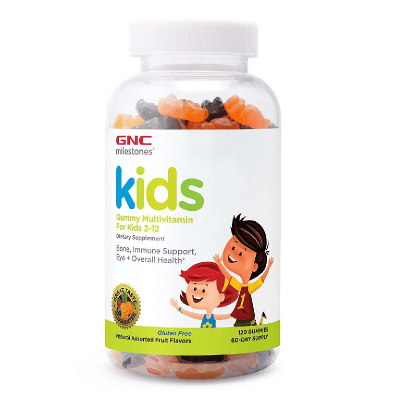 Milestones® Kids Multivitamin Gummy, Multivitamine Pentru Copii 2-12 Ani, 120 jeleuri, GNC — reducere 15% de la 205 lei la 174,25 lei