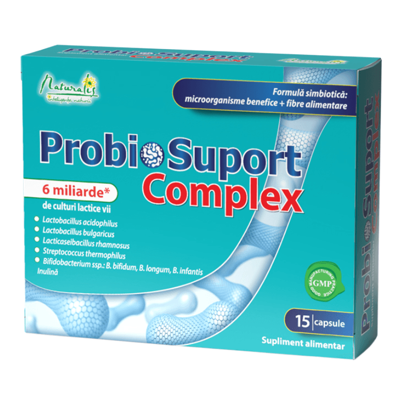 ProbioSuport COMPLEX, 15 capsule, Naturalis — reducere 25% de la 45,7 lei la 34,28 lei