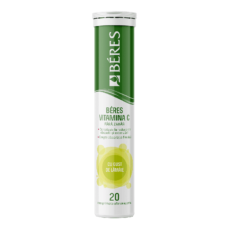 Vitamina C 60 mg, 20 comprimate, Beres — reducere 20% de la 14,9 lei la 11,92 lei